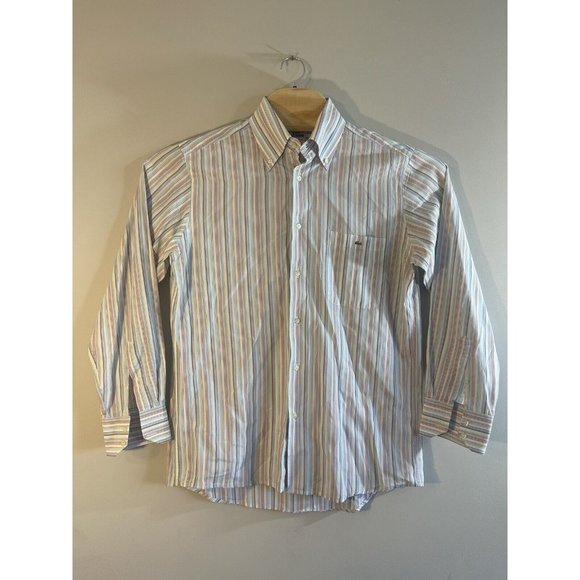 Lacoste Men's Shirt 40 Multicolor 100%‎ Cotton Striped Modern-Fit - Picture 1 of 7